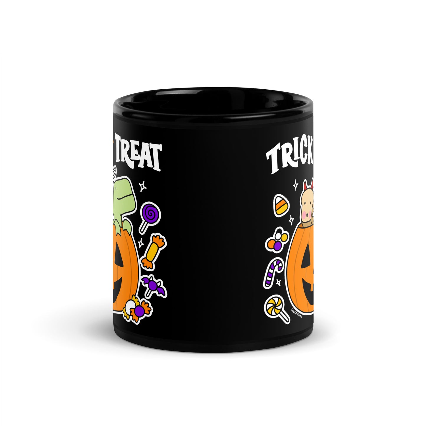 Trick or Treat Black Glossy Mug