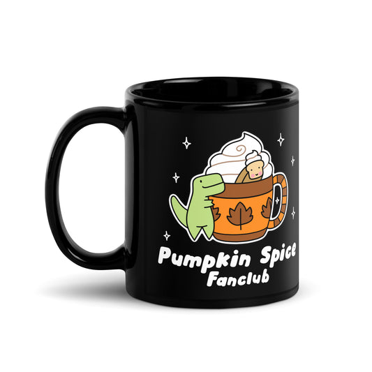Pumpkin Spice Fanclub Black Glossy Mug