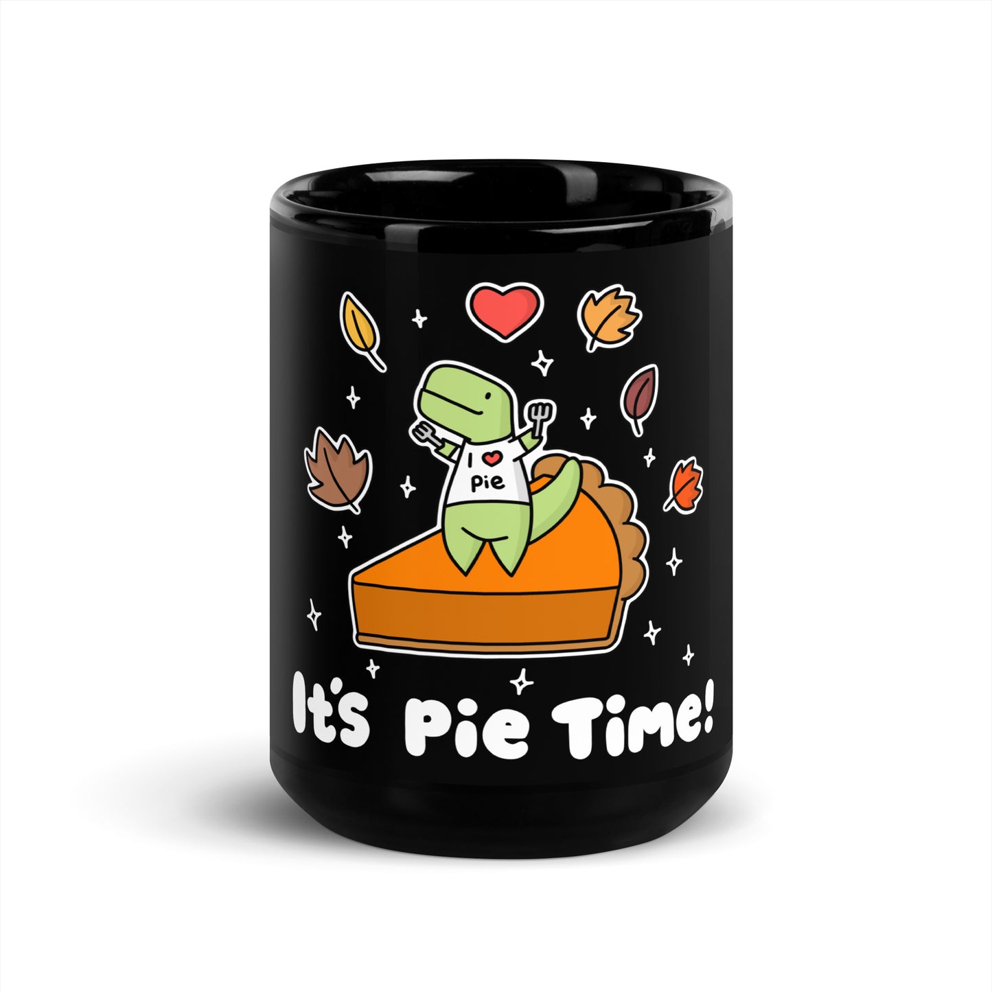 It's Pie Time Black Glossy Mug