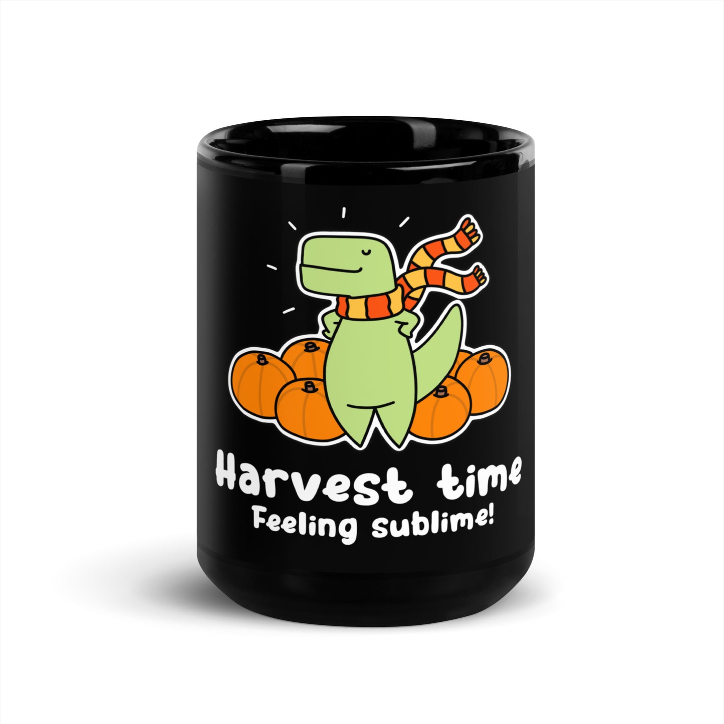 Harvest Time Black Glossy Mug