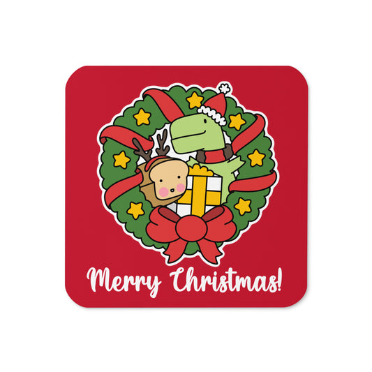 Loof & Timmy Christmas Cork-Back Coaster