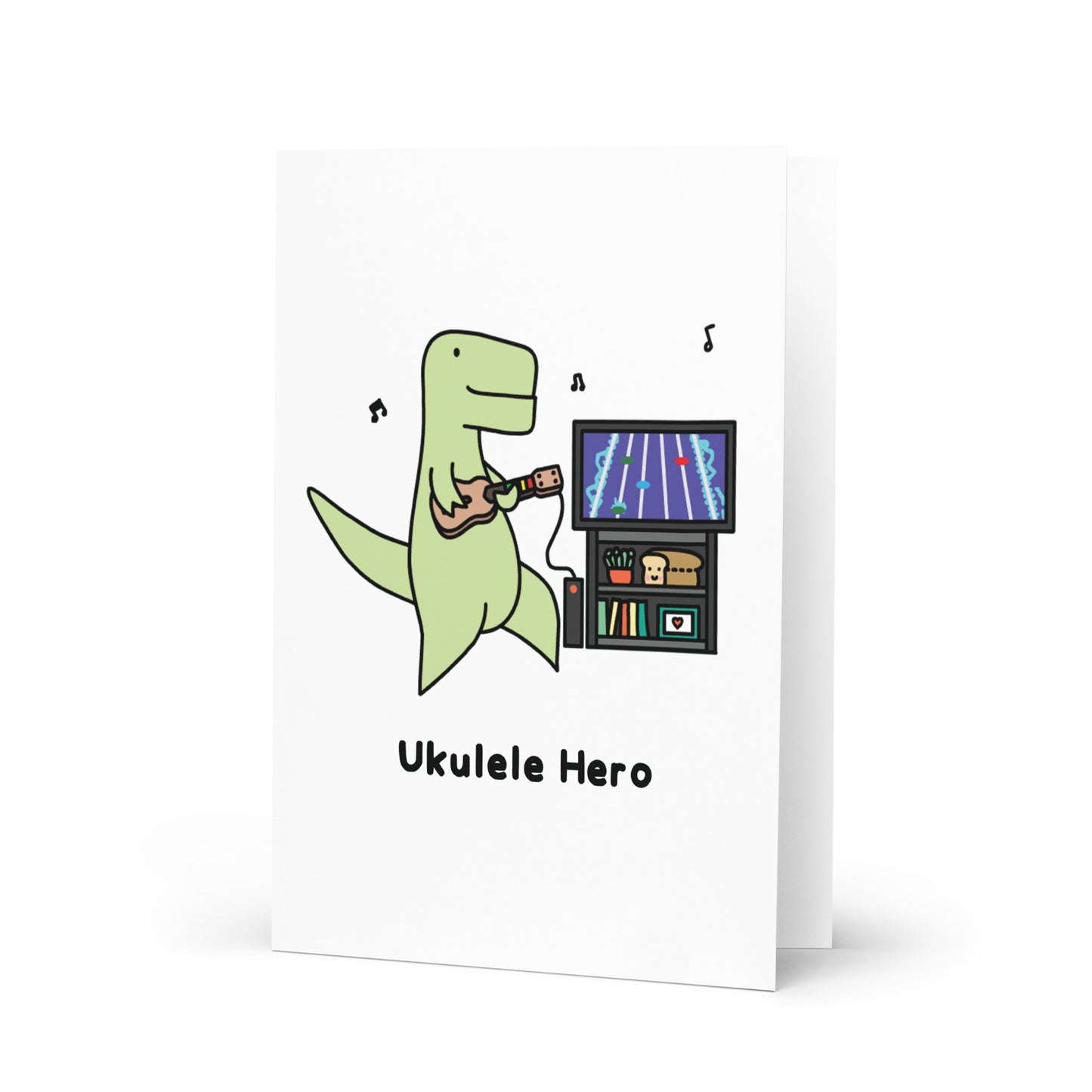 Ukulele Hero Timmy T-Rex Greeting Card