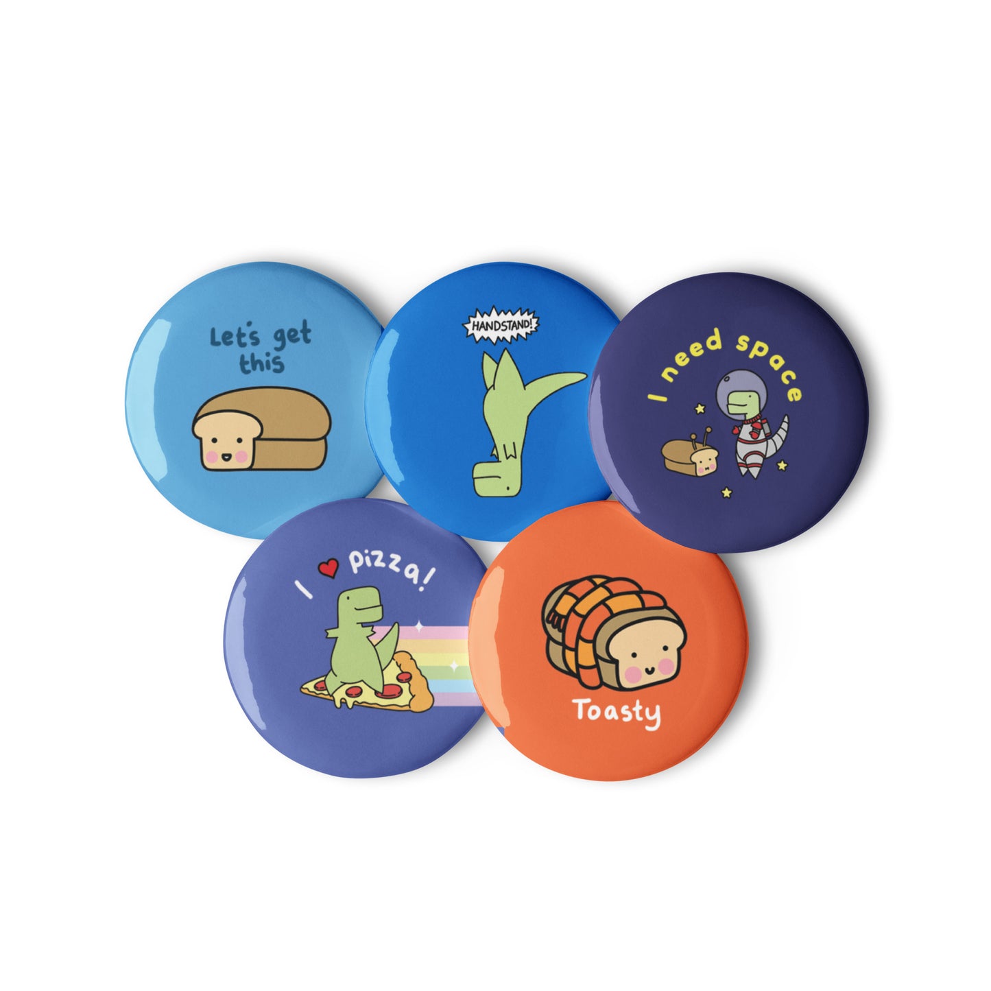 Set of 5 Loof & Timmy Cute Moments Pin Buttons