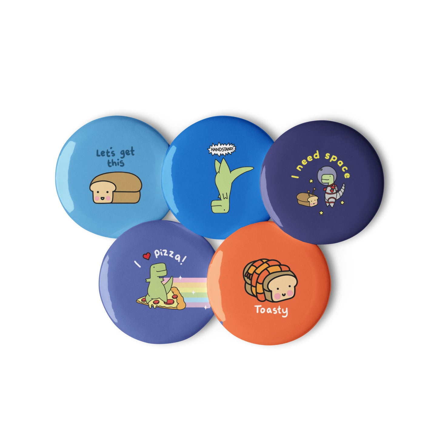 Set of 5 Loof & Timmy Cute Moments Pin Buttons