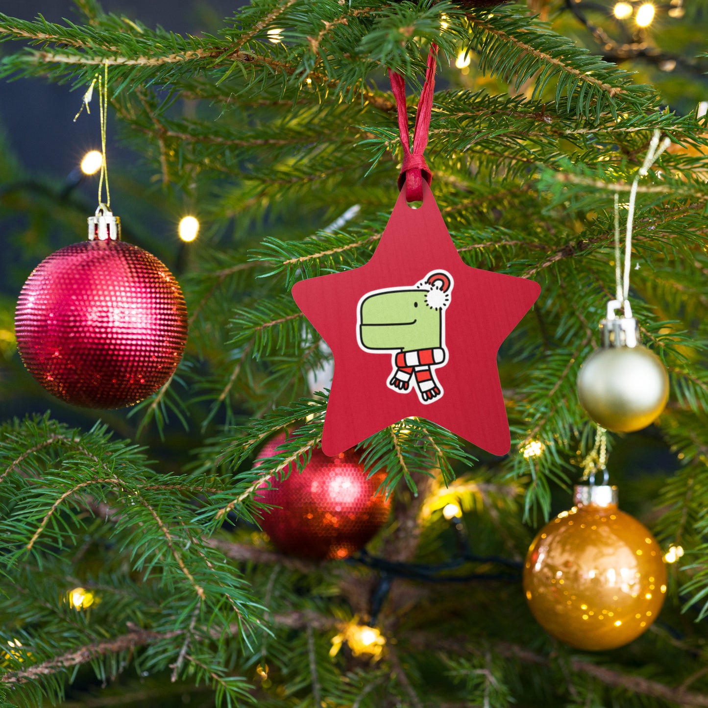 Cosy Timmy Wooden Christmas Ornament