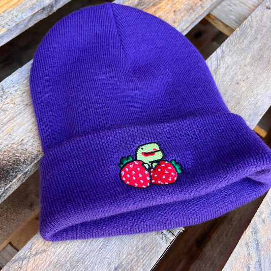 Strawberry Boi Timmy - Purple Cuffed Beanie